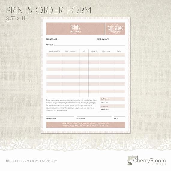 Prints order form Template for Graphers Grapher