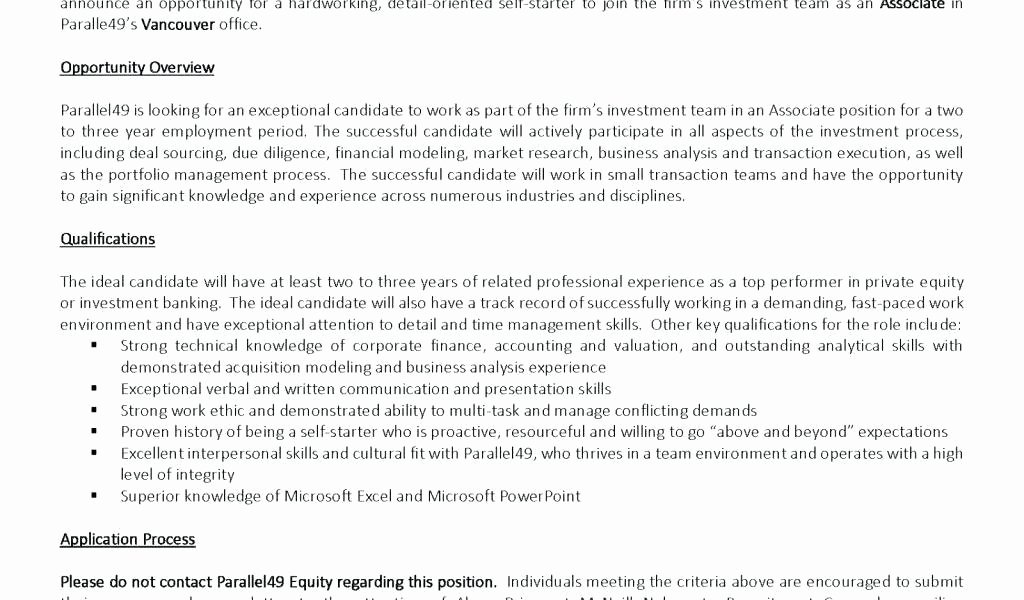 private equity cover letter