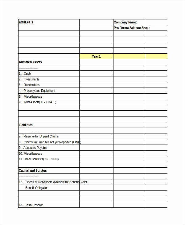 Pro forma Excel Template 10 Free Excel Documents