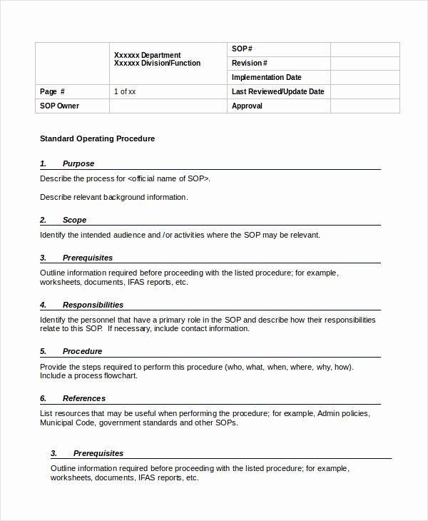 Procedure Template 8 Free Word Documents Download