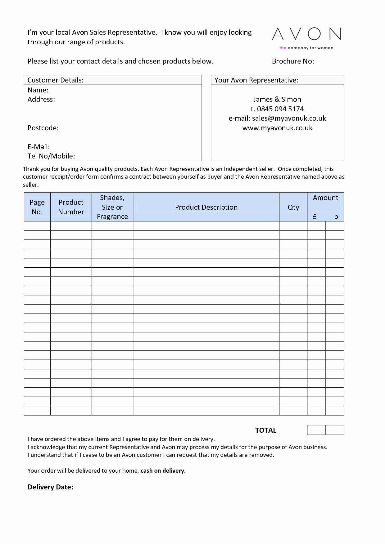 Product order form Template Free Portablegasgrillweber
