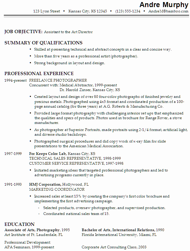 Production assistant Resume Template