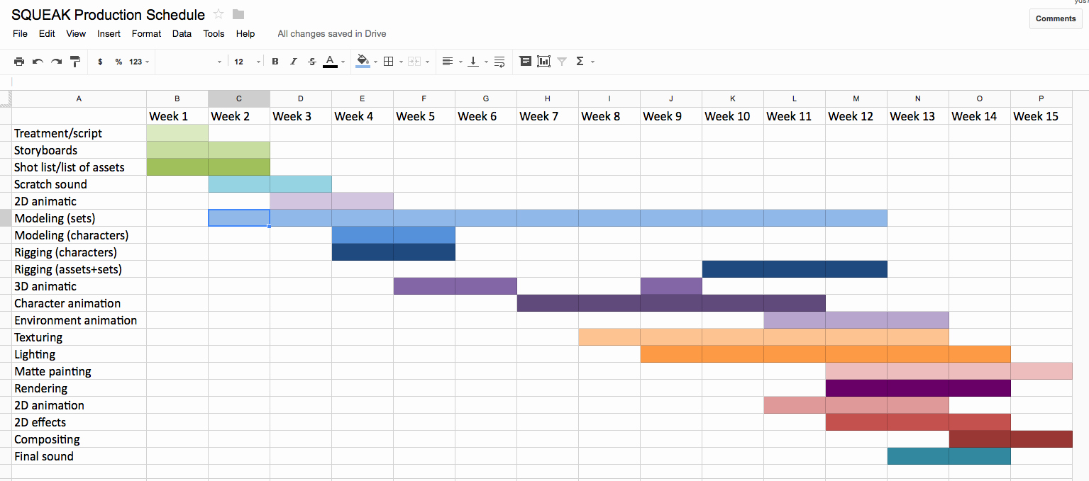 Film Production Schedule Template Google Sheets