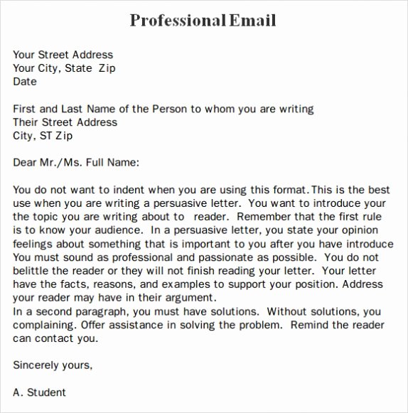Professional Business Email format Template Example &amp; Sample