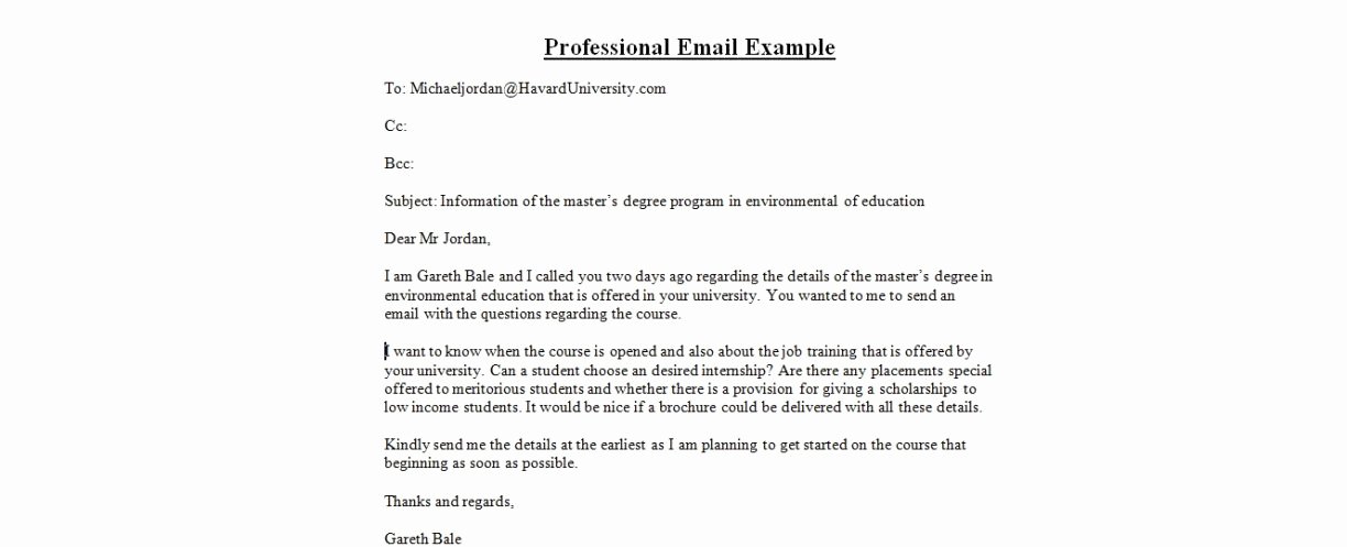 Professional Business Email format Template Example &amp; Sample