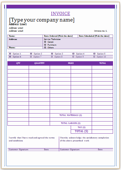 Professional Carpet Cleaning Invoice Templates Impress
