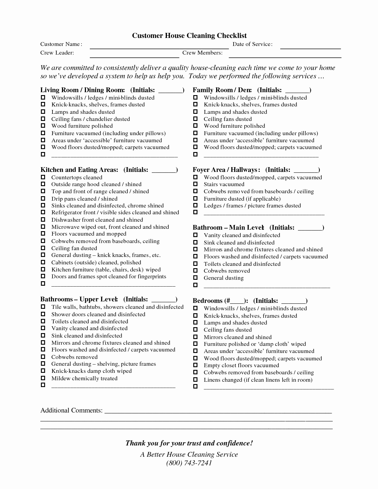 Professional House Cleaning Checklist 2