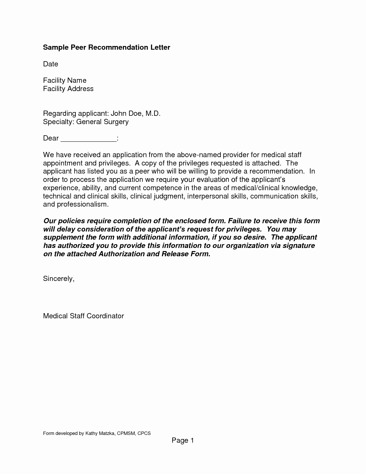 Professional Letter Re Mendation Template Free