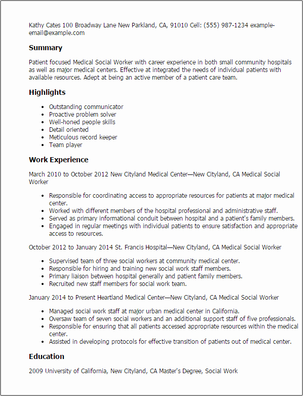 Professional Medical social Worker Templates to Showcase