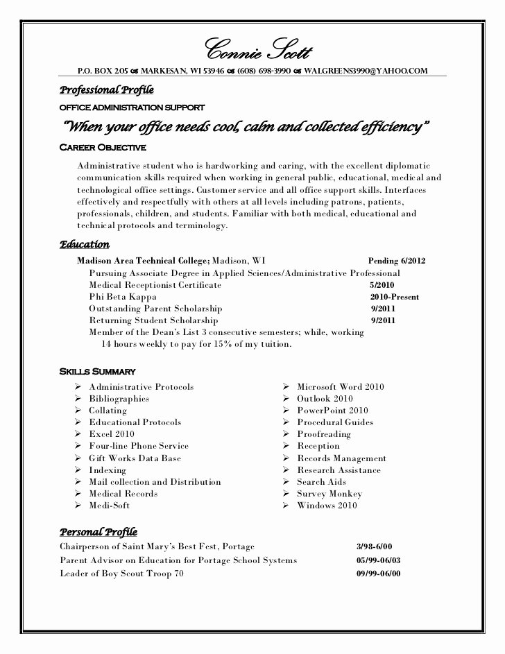 Professional Profile Resume 11 1 11