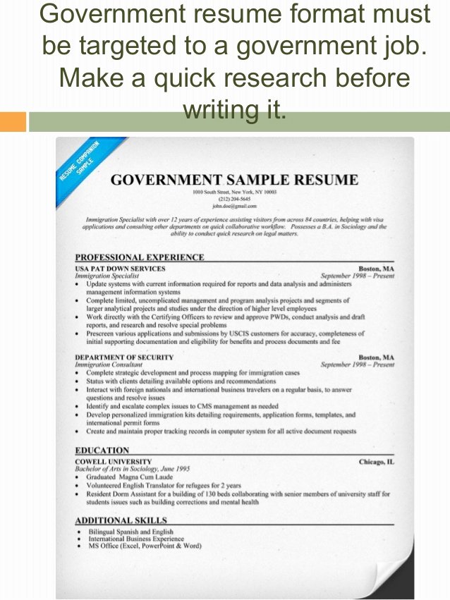 professional resume format 2016