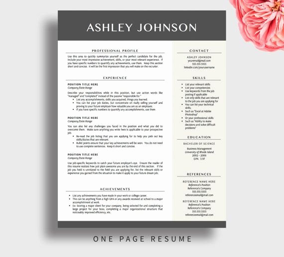 Professional Resume Template for Word and Pages 1 3