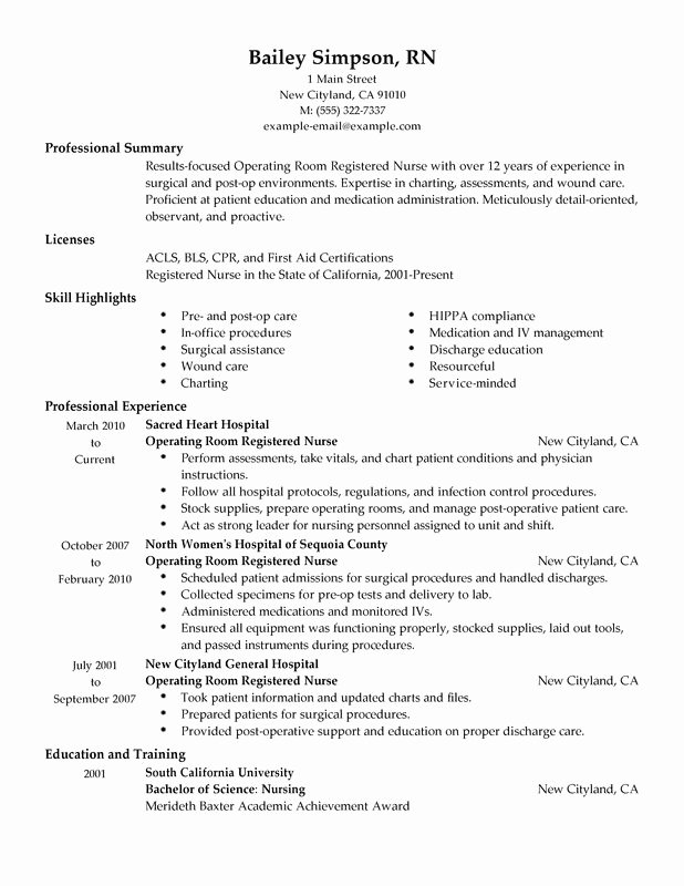 Professional Summary for Nurse Resume