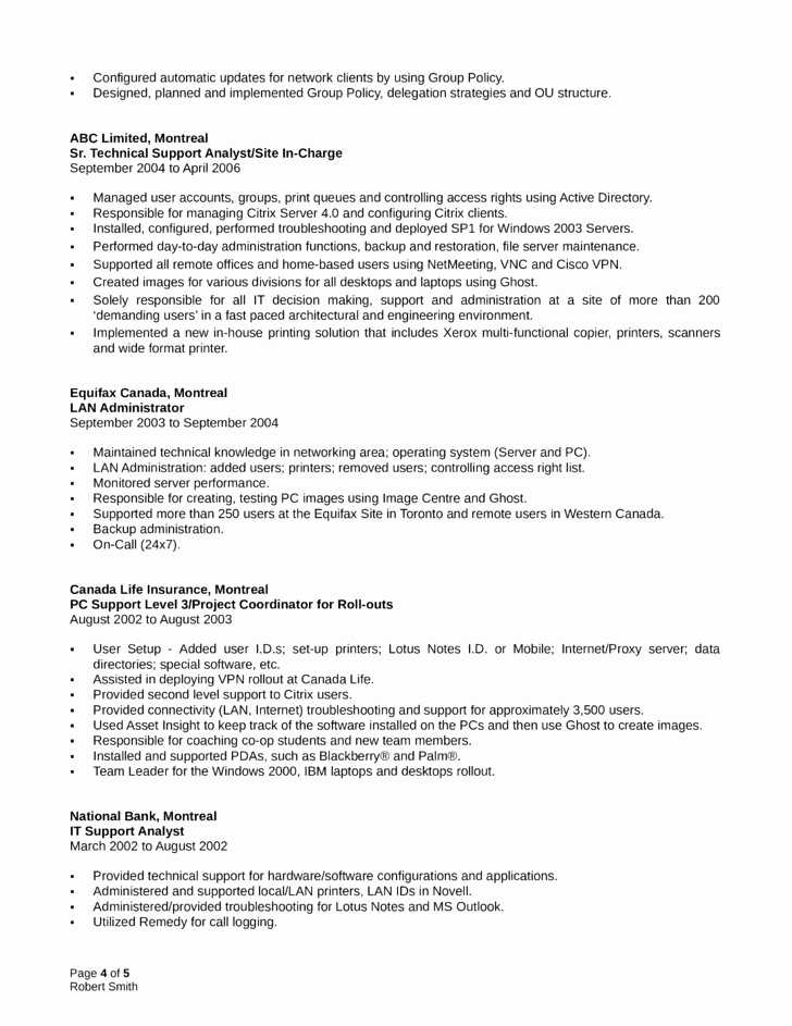 Professional System Administrator Resume Template