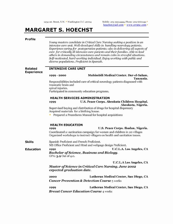 Profile Resume Examples Best Download Resume Templates and