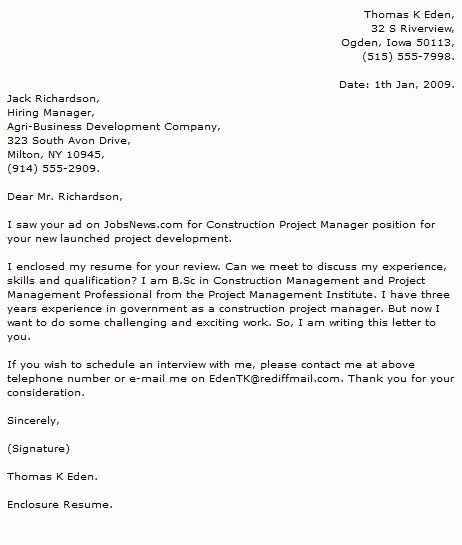 Project Manager Cover Letter Examples Cover Letter now