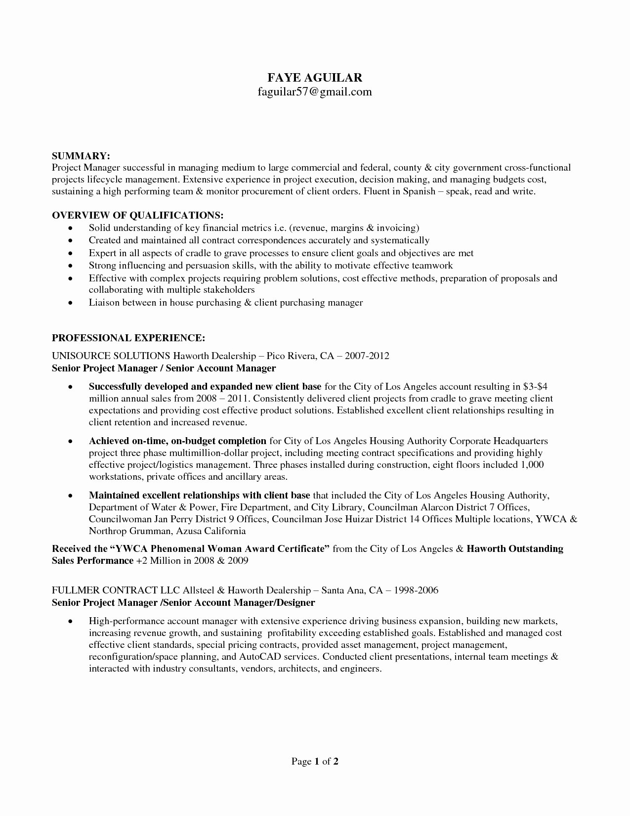 Project Manager Resume Keywords Marketing Project Manager