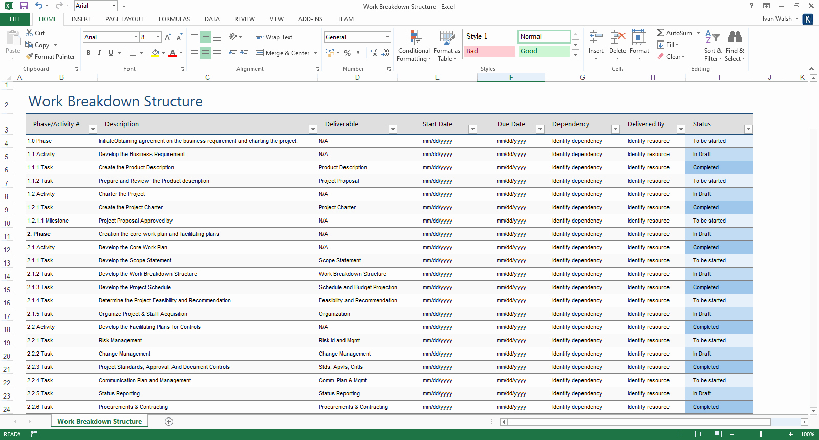 Project Plan Template – Download Ms Word &amp; Excel forms