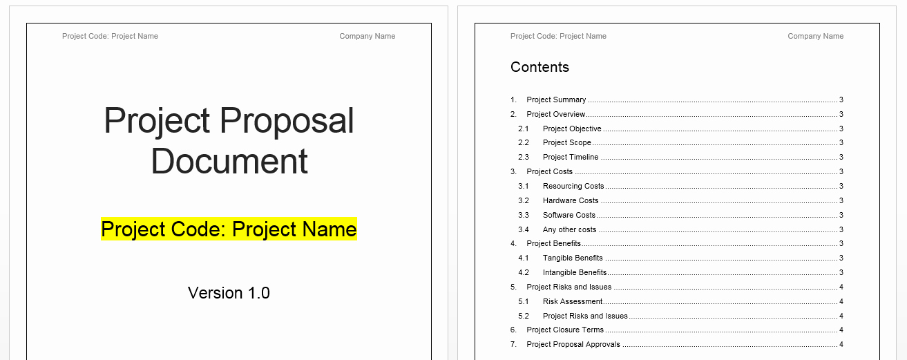 Project Proposal Template Free Project Management Templates