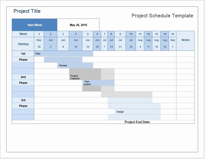 Project Schedule – Word Template – Microsoft Word Templates