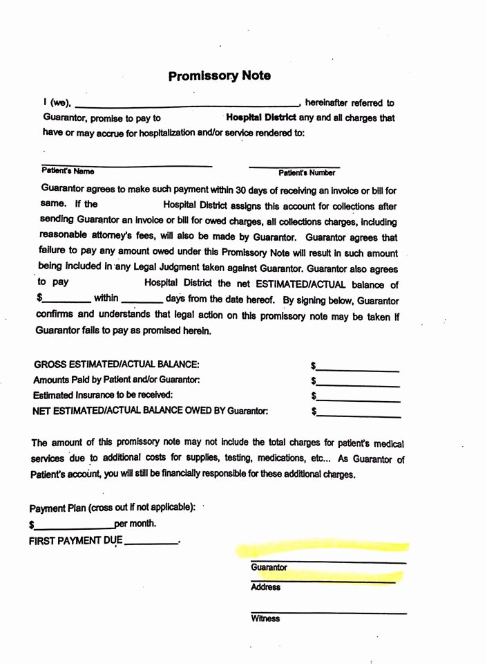 Promissory Note form