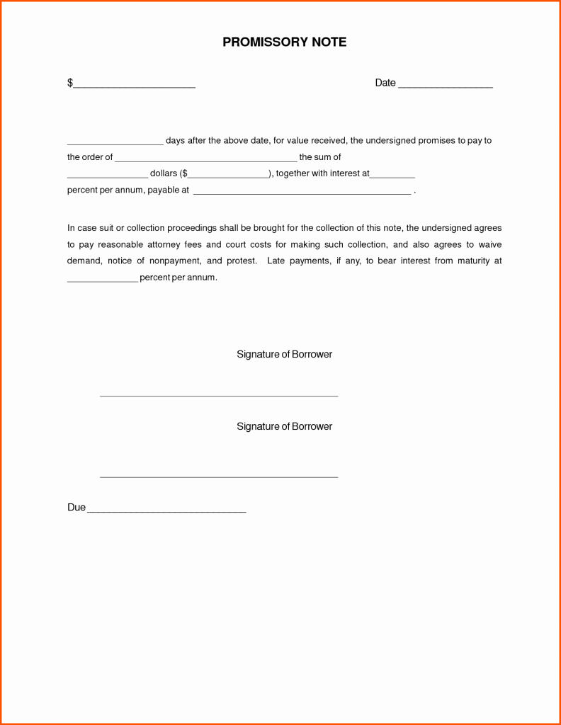 Promissory Note format India Sample Promissory Note
