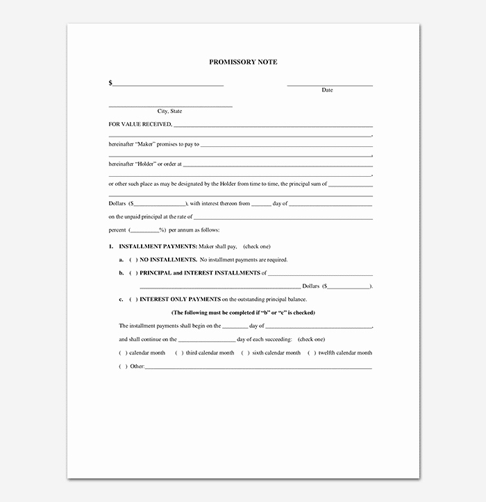 Promissory Note Template 20 Free for Word Pdf