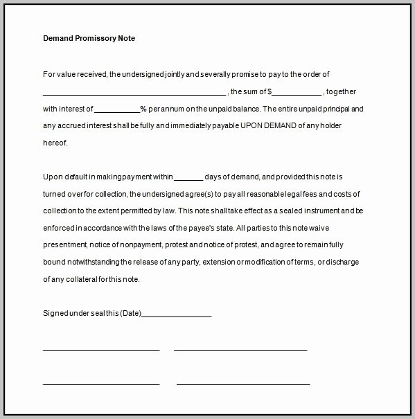 Promissory Note Template In Word Template Resume