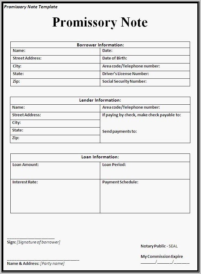 Promissory Note Template Texas Free Template Resume