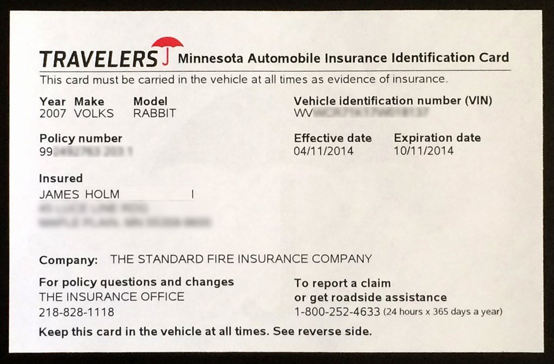 Proof Auto Insurance Template Free