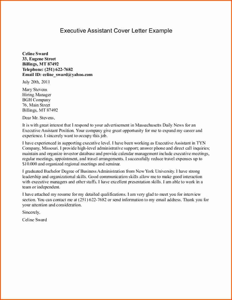 Proper Executive Cover Letter Examples – Letter format Writing