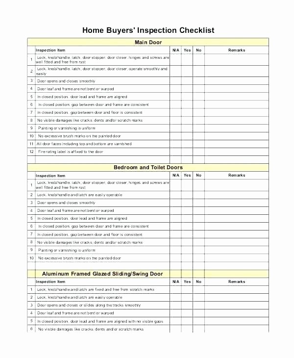 Property Management Inspection Checklist Template Home New