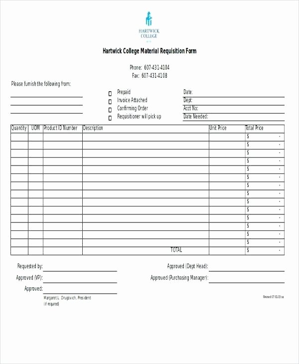Purchase Requisition Template Excel Material Requisition