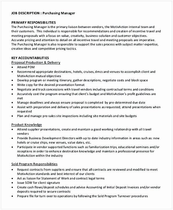 purchasing manager resume