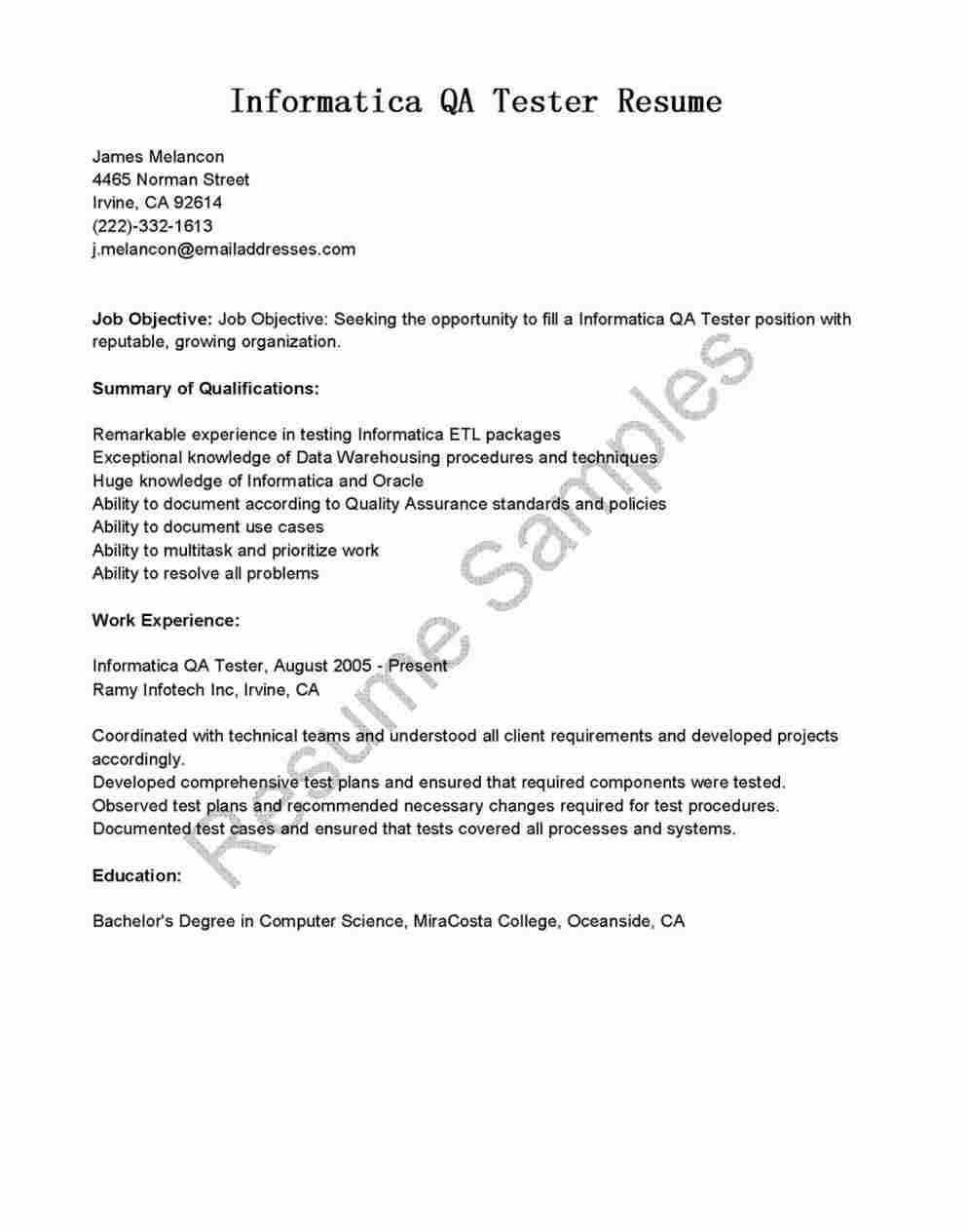 qa tester cover letter sample