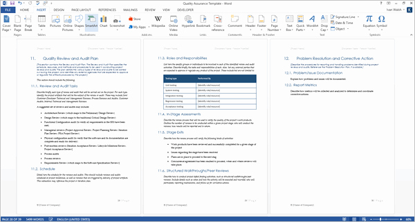 Quality assurance Plan Template Ms Word 7 Excel