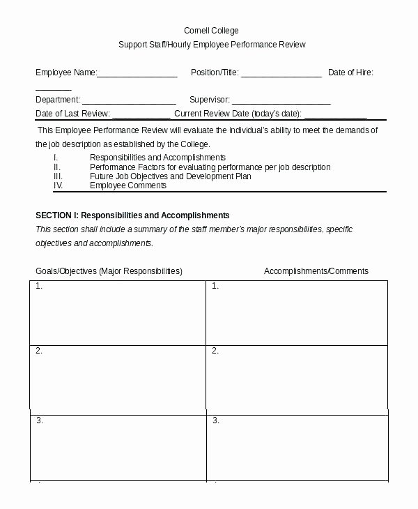 Quarterly Employee Review Template