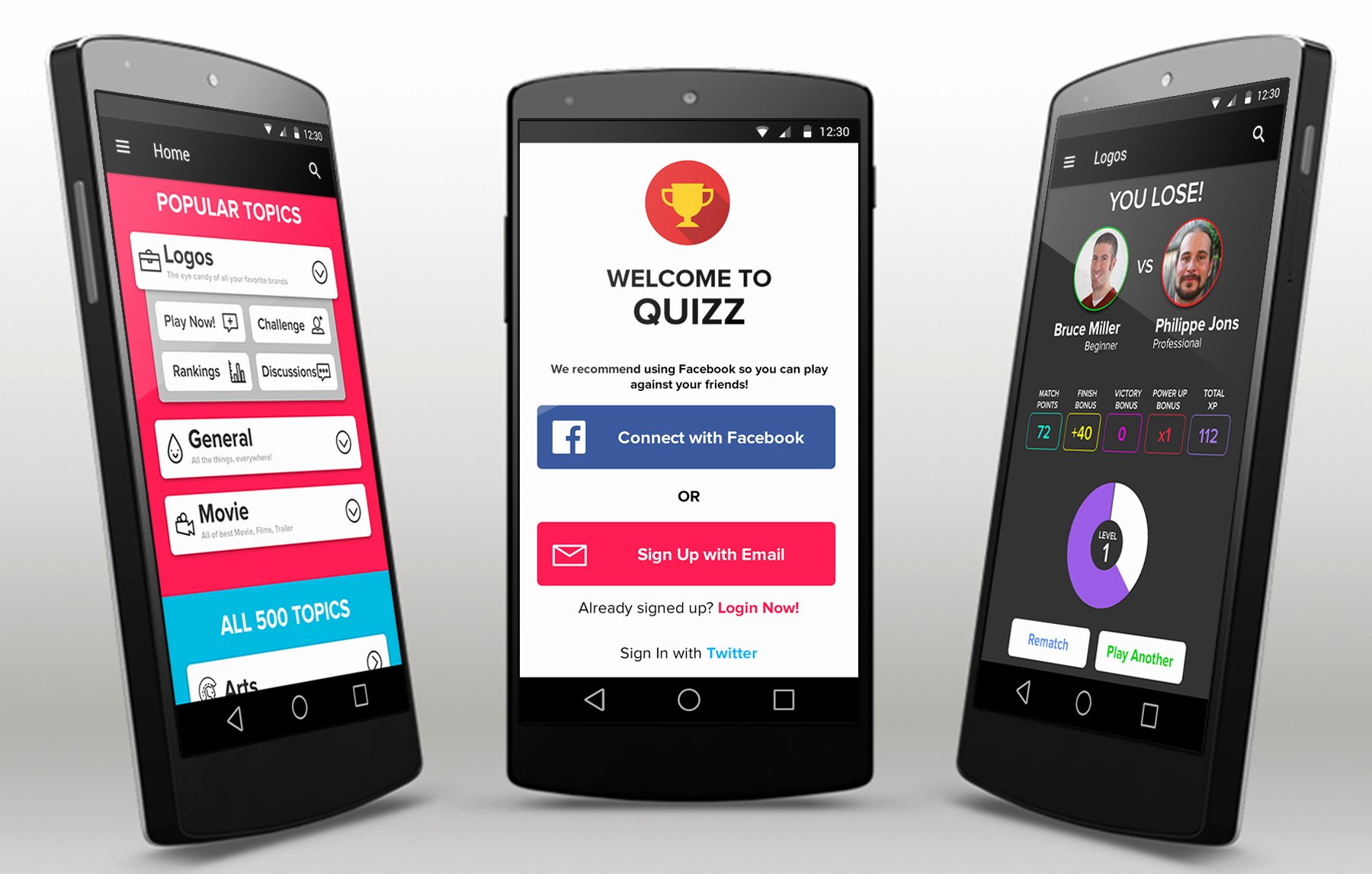 Quiz android App Template