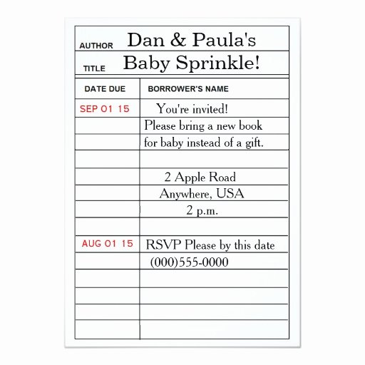 &quot;library Card&quot; Baby Sprinkle Shower Invitations