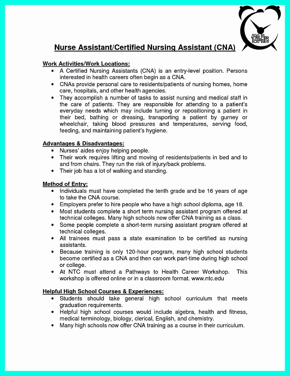 &quot;mention Great and Convincing Skills&quot; Said Cna Resume Sample