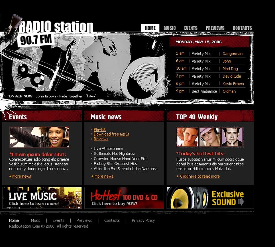 Radio Website Flash Template