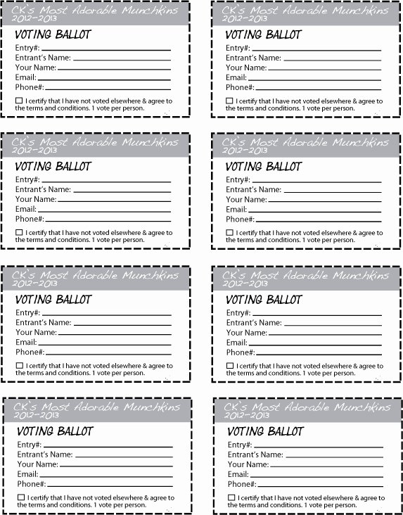 Raffle Entry form Template