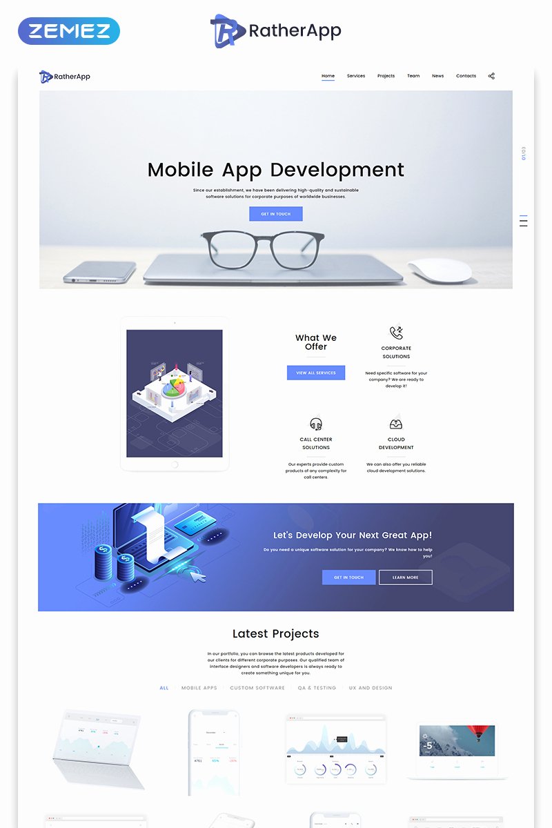 Ratherapp Landing Page HTML Template