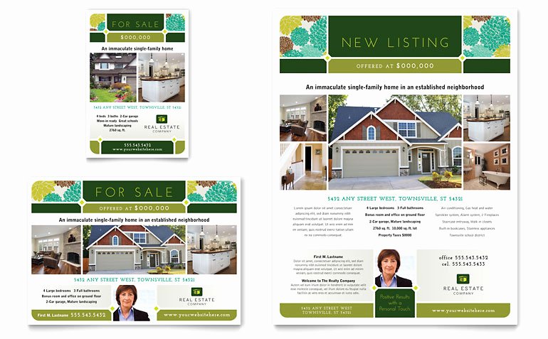 Real Estate Flyer &amp; Ad Template Word &amp; Publisher