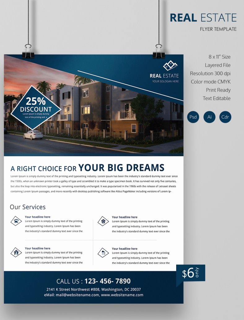 Real Estate Flyer Free Psd Ai Vector Eps for Simple