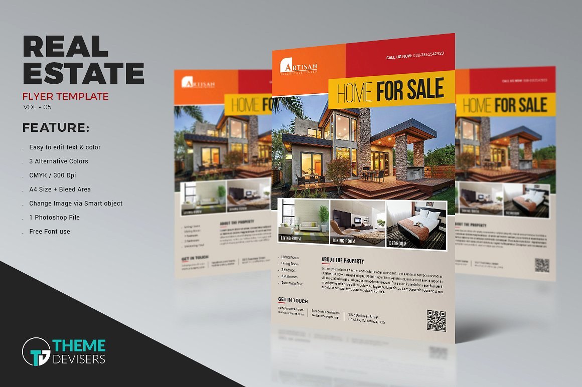 Real Estate Flyer Template Flyer Templates Creative Market