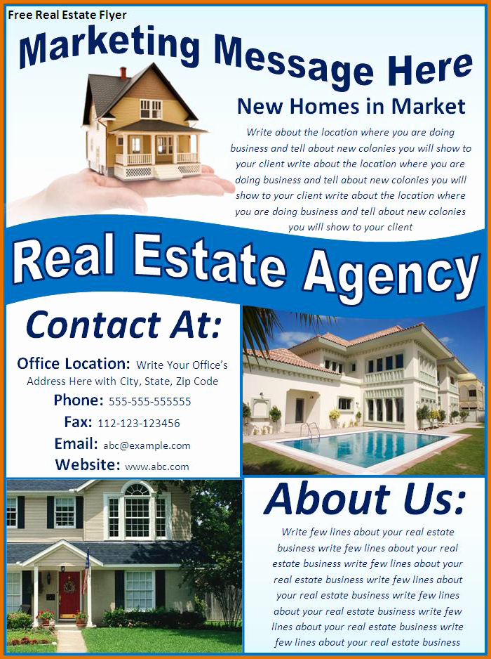 Real Estate Flyer Templates Freereference Letters Words
