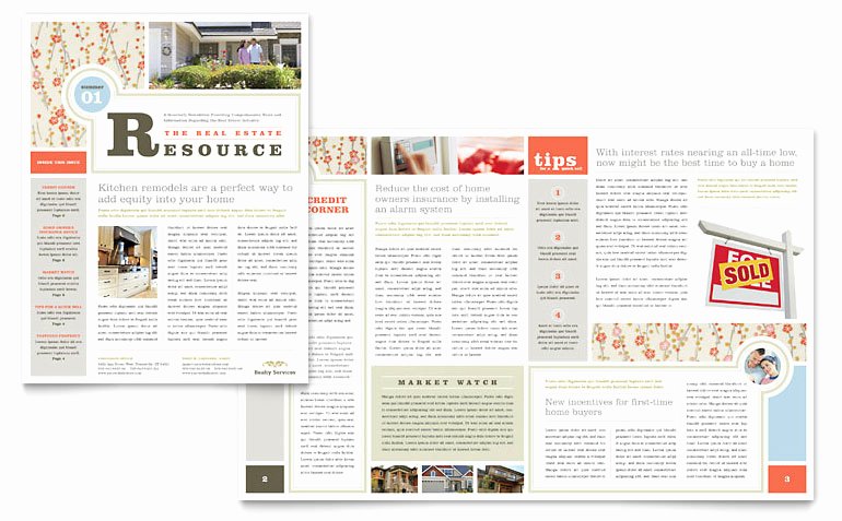 Real Estate Home for Sale Newsletter Template Word