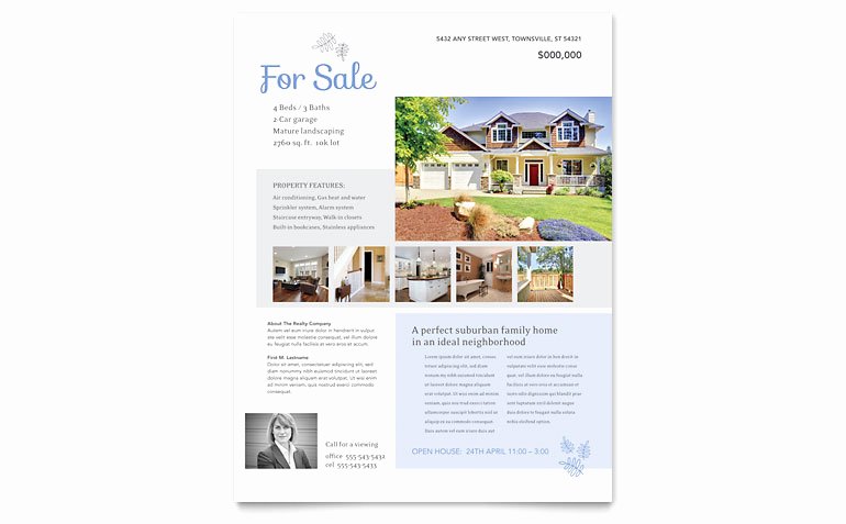 Real Estate Listing Flyer Template Word &amp; Publisher