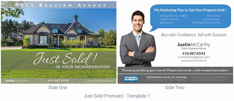 Real Estate Postcard Just sold Housslook